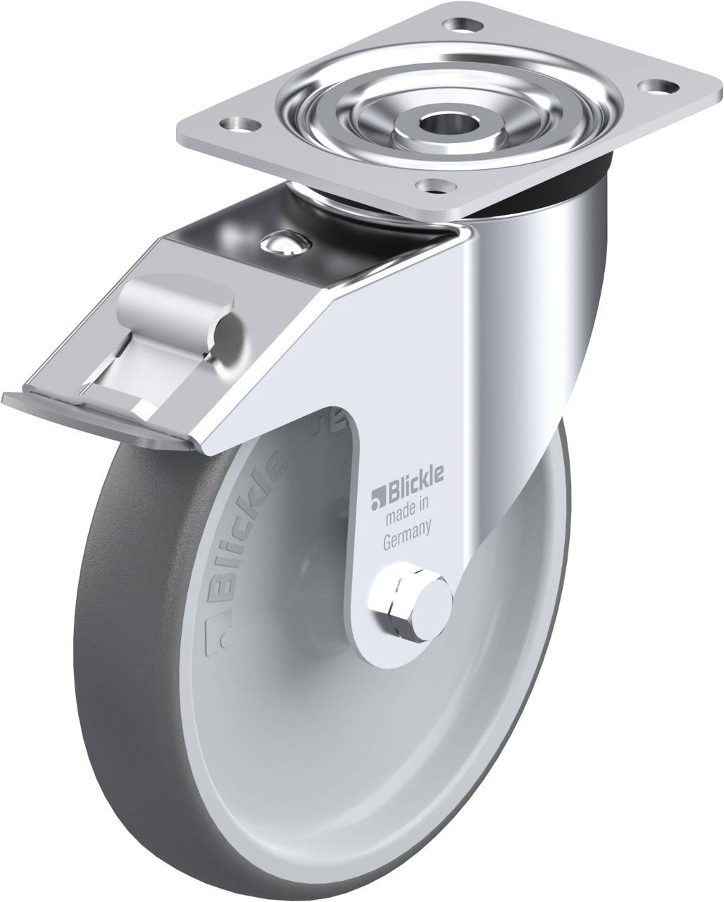 Blickle 847023 L-PATH 200G-FI Kółko skrętne z hamulcem Średnica koła: 200 mm Maksymalne obciążenie: 400 kg 1 szt. - obrazek 1