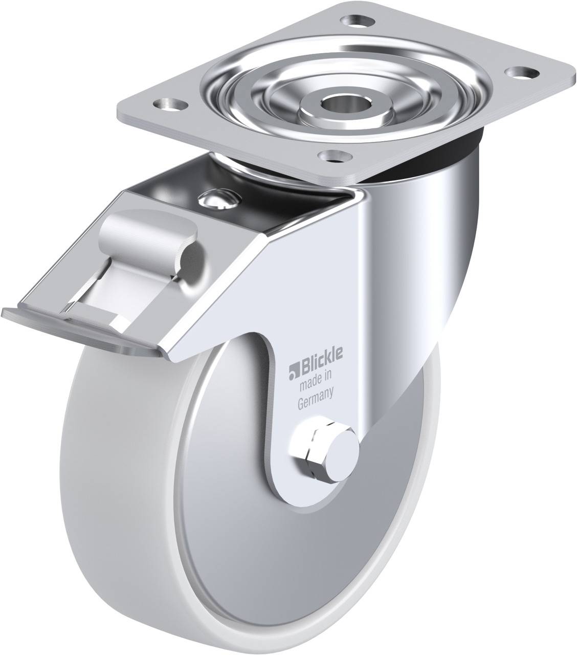 Blickle 741607 L-PO 160R-FI-FA Kółko skrętne z hamulcem Średnica koła: 160 mm Maksymalne obciążenie: 400 kg 1 szt. - obrazek 1