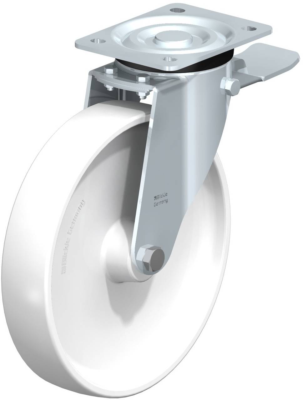 Blickle 53504 L-PO 250G-ST Kółko skrętne z hamulcem Średnica koła: 250 mm Maksymalne obciążenie: 600 kg 1 szt. - obrazek 1
