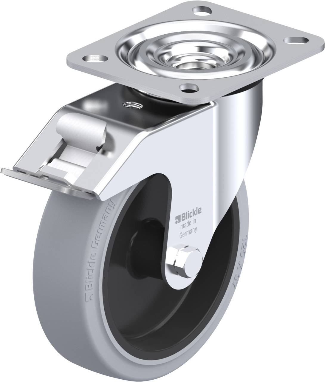 Blickle 850536 L-POEV 125G-FI-SG Kółko skrętne z hamulcem Średnica koła: 125 mm Maksymalne obciążenie: 250 kg 1 szt. - obrazek 1