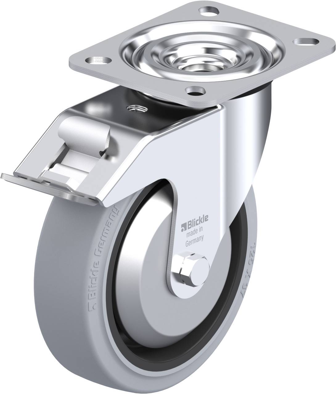 Blickle 321885 L-POEV 125R-FI-SG-FA Kółko skrętne z hamulcem Średnica koła: 125 mm Maksymalne obciążenie: 250 kg 1 szt. - obrazek 1