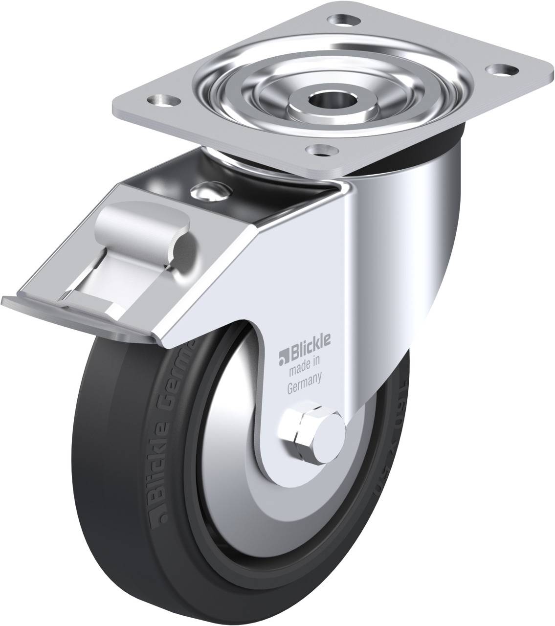 Blickle 38356 L-POEV 160KA-FI-FA Kółko skrętne z hamulcem Średnica koła: 160 mm Maksymalne obciążenie: 400 kg 1 szt. - obrazek 1