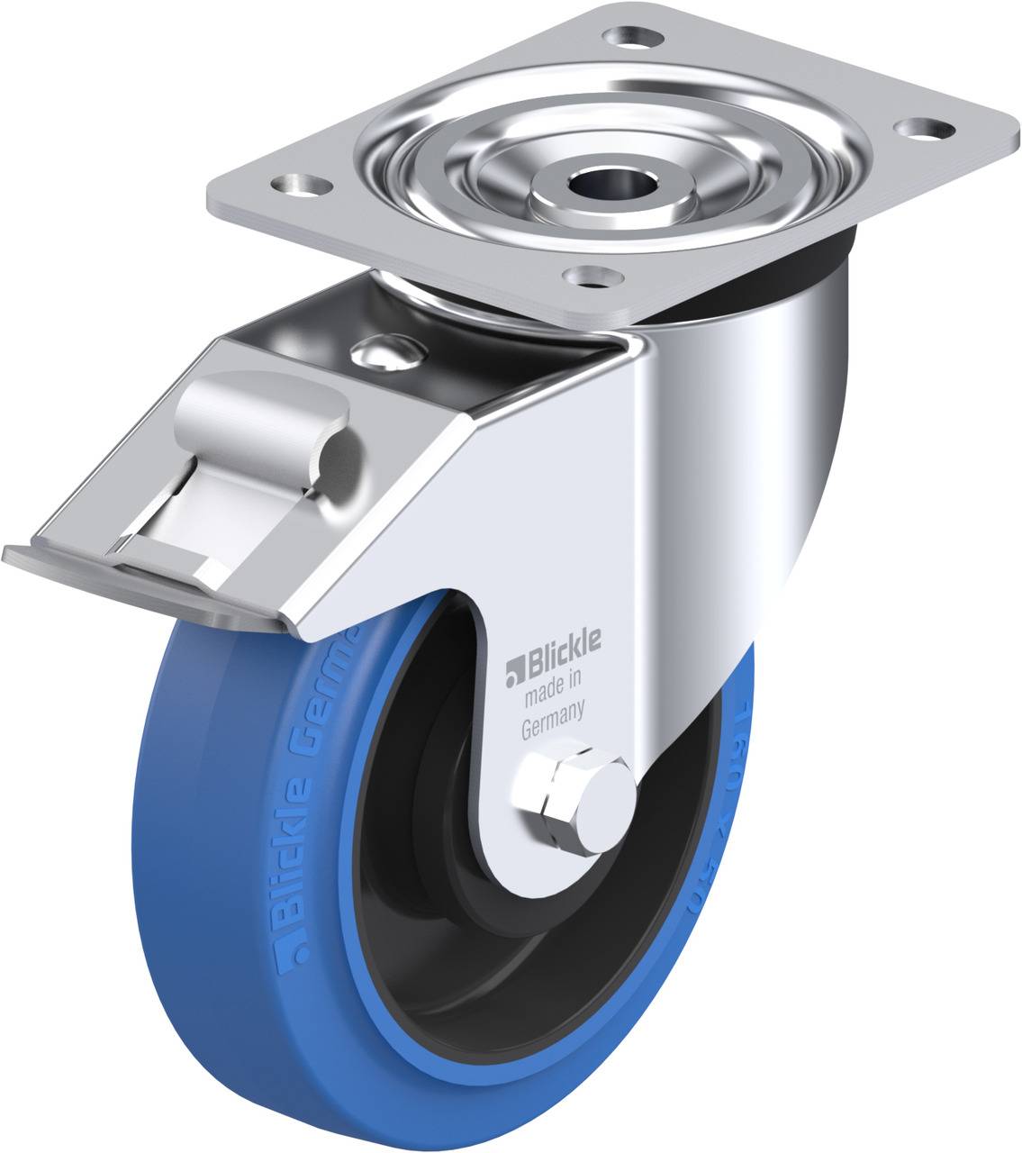 Blickle 655563 L-POEV 160KA-FI-SB Kółko skrętne z hamulcem Średnica koła: 160 mm Maksymalne obciążenie: 400 kg 1 szt. - obrazek 1