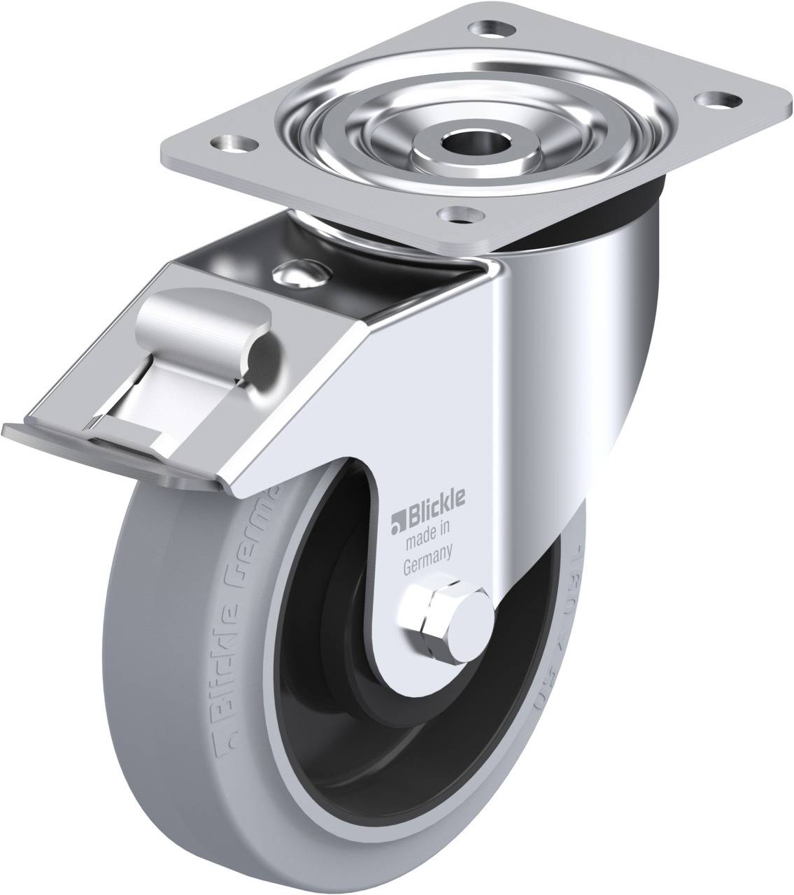 Blickle 239053 L-POEV 160KA-FI-SG Kółko skrętne z hamulcem Średnica koła: 160 mm Maksymalne obciążenie: 400 kg 1 szt. - obrazek 1