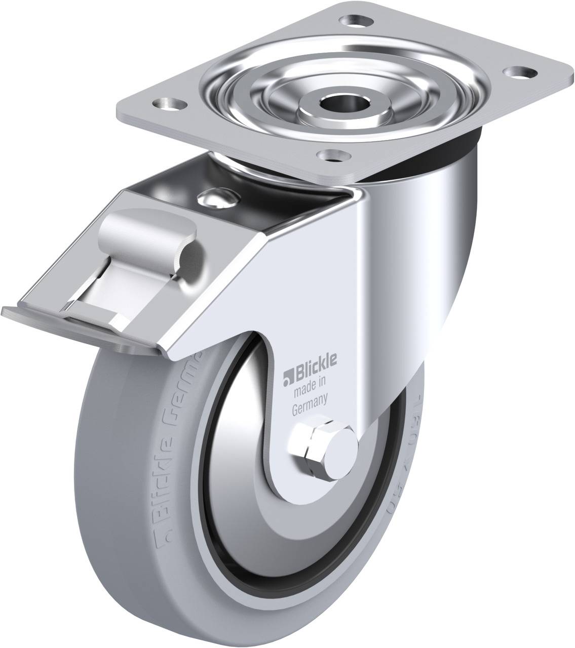Blickle 265546 L-POEV 160KA-FI-SG-FA Kółko skrętne z hamulcem Średnica koła: 160 mm Maksymalne obciążenie: 400 kg 1 szt. - obrazek 1