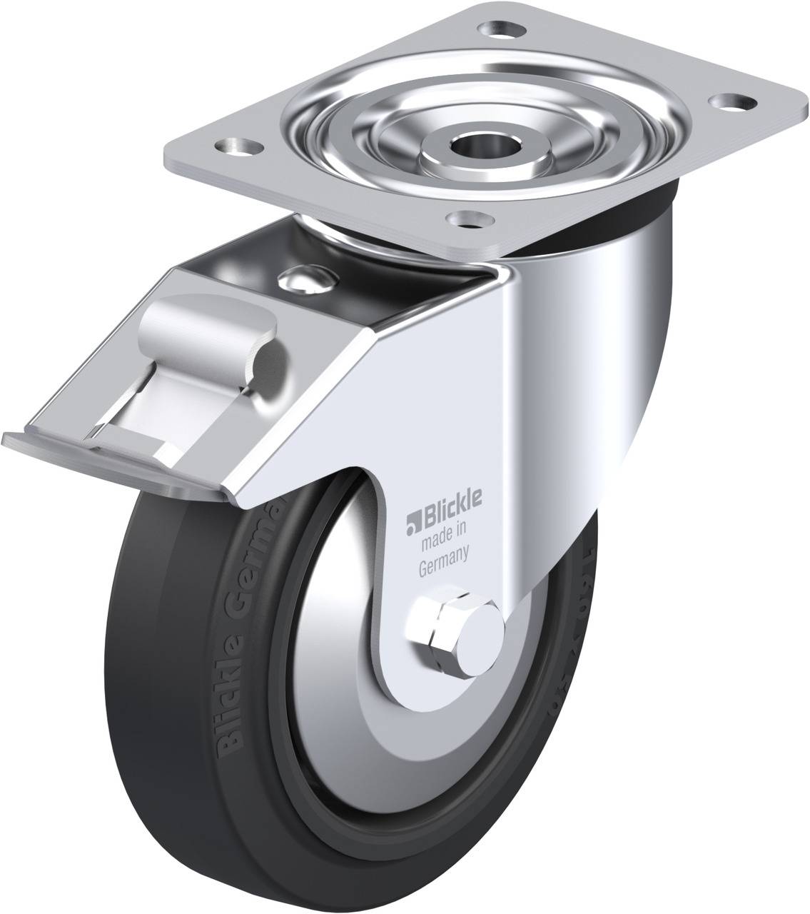 Blickle 5140 L-POEV 160R-FI-FA Kółko skrętne z hamulcem Średnica koła: 160 mm Maksymalne obciążenie: 400 kg 1 szt. - obrazek 1