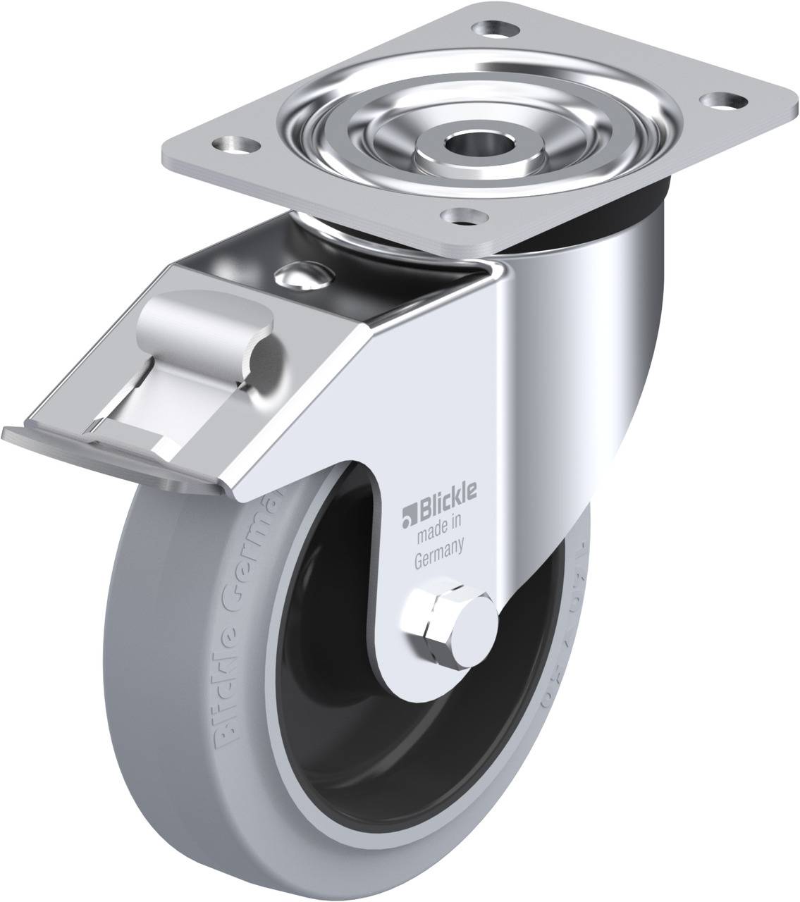 Blickle 78048 L-POEV 160R-FI-SG Kółko skrętne z hamulcem Średnica koła: 160 mm Maksymalne obciążenie: 400 kg 1 szt. - obrazek 1