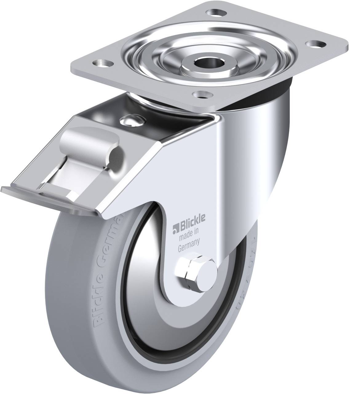 Blickle 383562 L-POEV 160R-FI-SG-FA Kółko skrętne z hamulcem Średnica koła: 160 mm Maksymalne obciążenie: 400 kg 1 szt. - obrazek 1