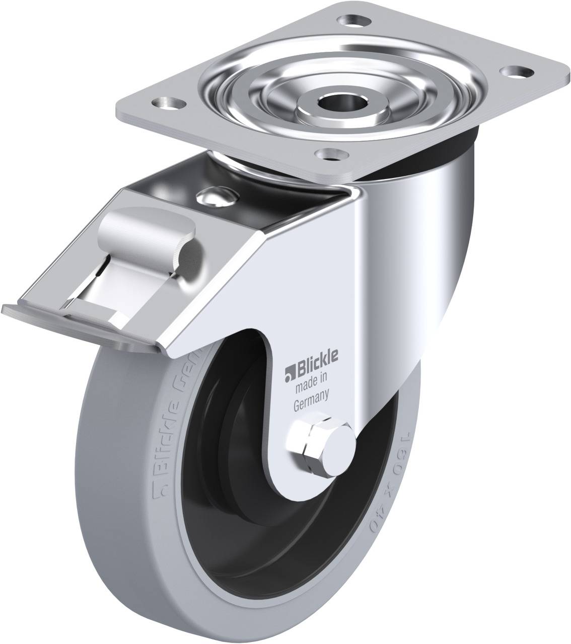 Blickle 850604 L-POEV 161KA-FI-SG Kółko skrętne z hamulcem Średnica koła: 160 mm Maksymalne obciążenie: 320 kg 1 szt. - obrazek 1