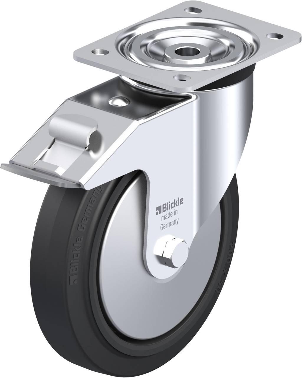 Blickle 38364 L-POEV 200KA-FI-FA Kółko skrętne z hamulcem Średnica koła: 200 mm Maksymalne obciążenie: 400 kg 1 szt. - obrazek 1