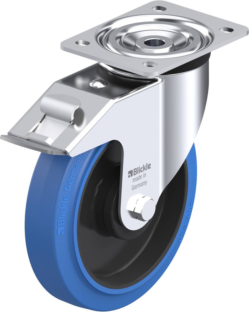 Blickle 678854 L-POEV 200KA-FI-SB Kółko skrętne z hamulcem Średnica koła: 200 mm Maksymalne obciążenie: 400 kg 1 szt. - obrazek 1