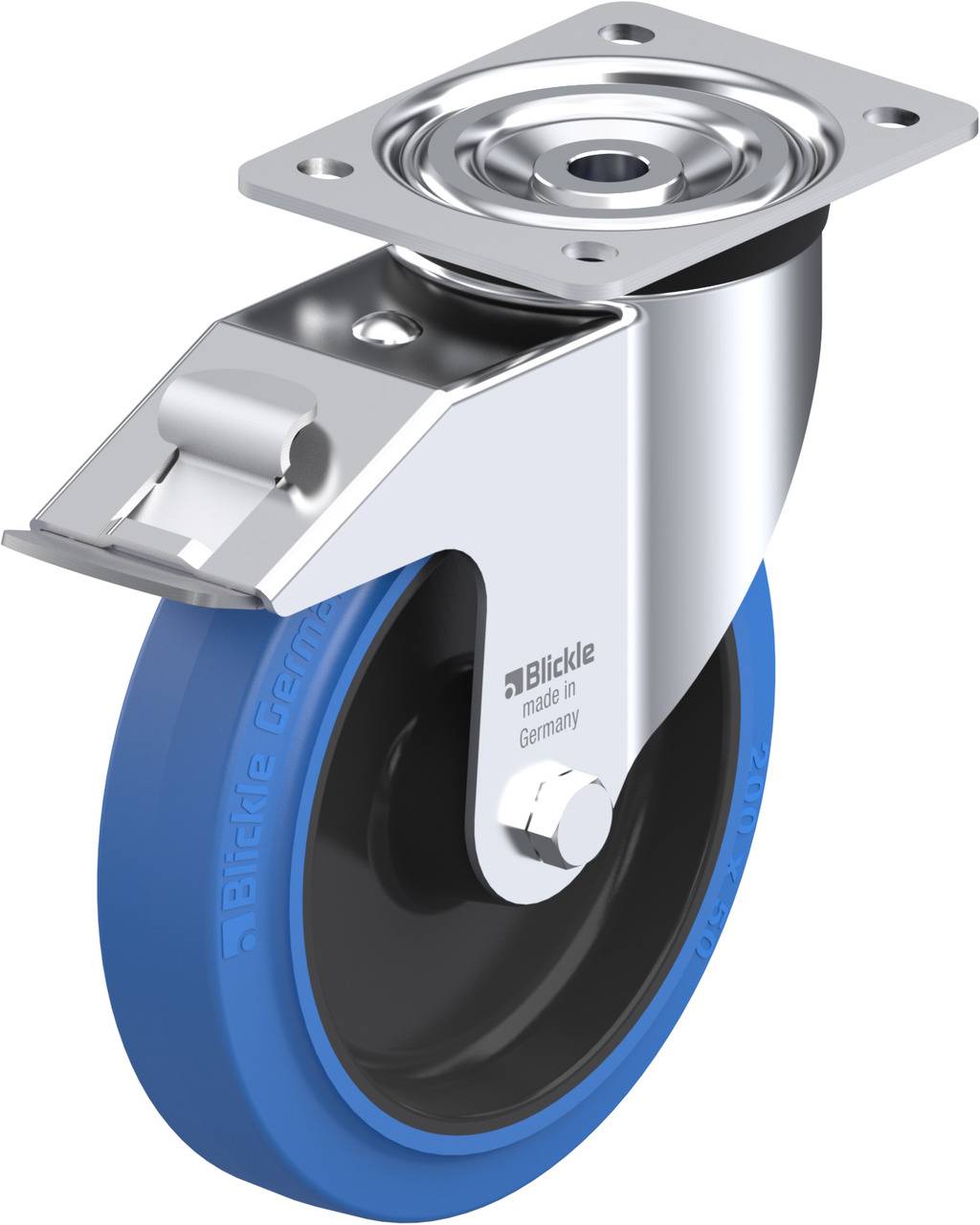 Blickle 622209 L-POEV 200R-FI-SB Kółko skrętne z hamulcem Średnica koła: 200 mm Maksymalne obciążenie: 400 kg 1 szt. - obrazek 1