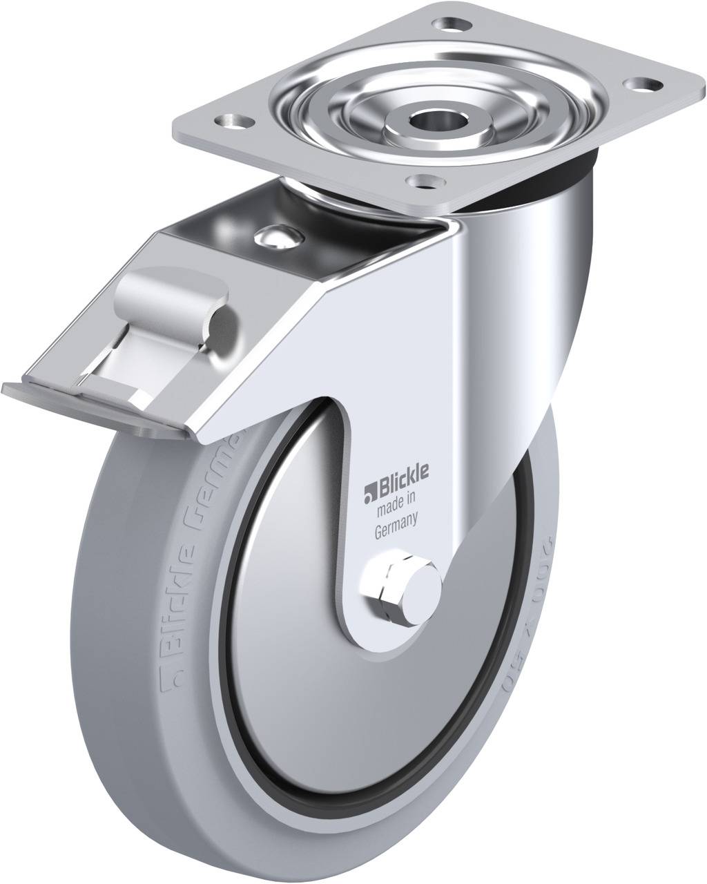 Blickle 421792 L-POEV 200R-FI-SG-FA Kółko skrętne z hamulcem Średnica koła: 200 mm Maksymalne obciążenie: 400 kg 1 szt. - obrazek 1