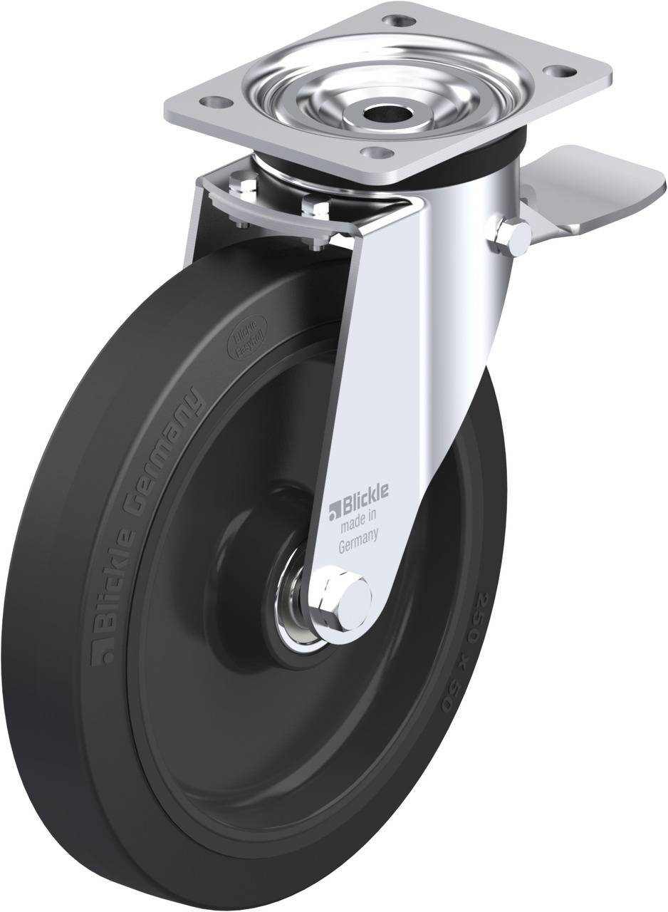 Blickle 50856 L-POEV 250K-3-ST Kółko skrętne z hamulcem Średnica koła: 250 mm Maksymalne obciążenie: 500 kg 1 szt. - obrazek 1