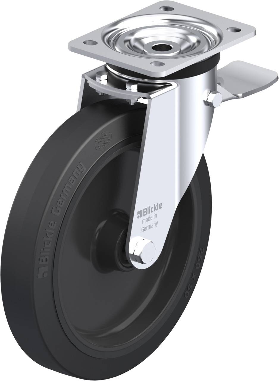 Blickle 850804 L-POEV 250XR-3-ST Kółko skrętne z hamulcem Średnica koła: 250 mm Maksymalne obciążenie: 500 kg 1 szt. - obrazek 1