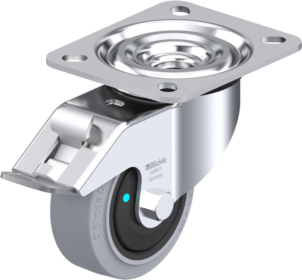 Blickle 850470 L-POEV 80KFD-FI-SG Kółko skrętne z hamulcem Średnica koła: 80 mm Maksymalne obciążenie: 140 kg 1 szt. - obrazek 1