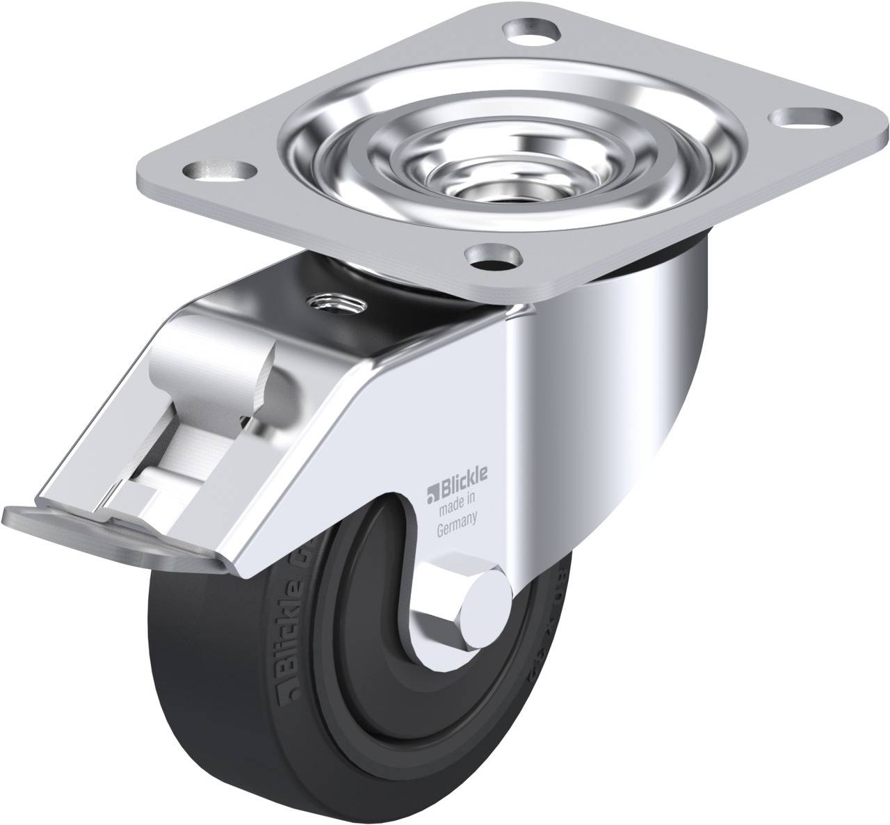 Blickle 754971 L-POEV 80KF-FI Kółko skrętne z hamulcem Średnica koła: 80 mm Maksymalne obciążenie: 140 kg 1 szt. - obrazek 1