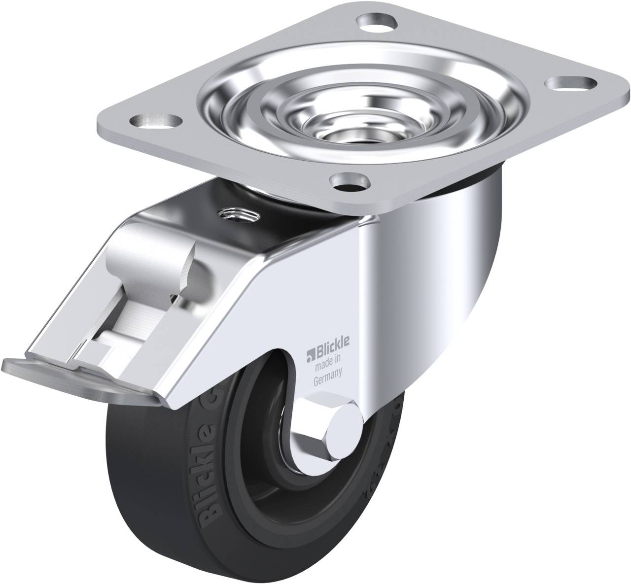 Blickle 607242 L-POEV 80R-FI Kółko skrętne z hamulcem Średnica koła: 80 mm Maksymalne obciążenie: 140 kg 1 szt. - obrazek 1