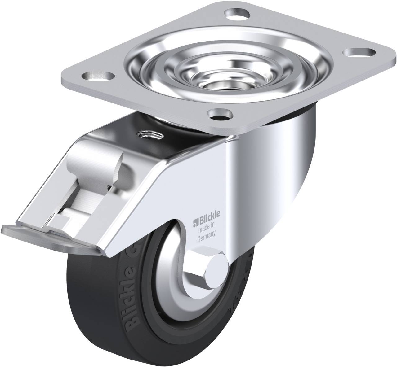 Blickle 699538 L-POEV 80R-FI-FA Kółko skrętne z hamulcem Średnica koła: 80 mm Maksymalne obciążenie: 140 kg 1 szt. - obrazek 1