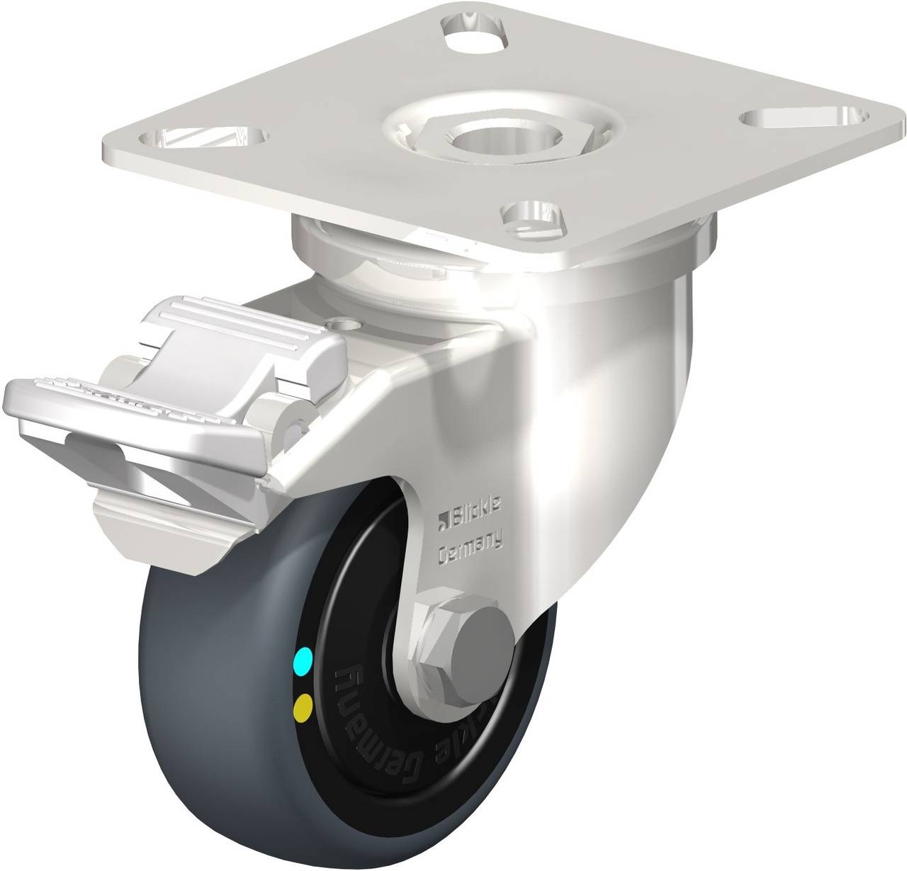 Blickle 853222 LPXA-TPA 50KFD-FI-ELS Kółko skrętne z hamulcem Średnica koła: 50 mm Maksymalne obciążenie: 30 kg 1 szt. - obrazek 1