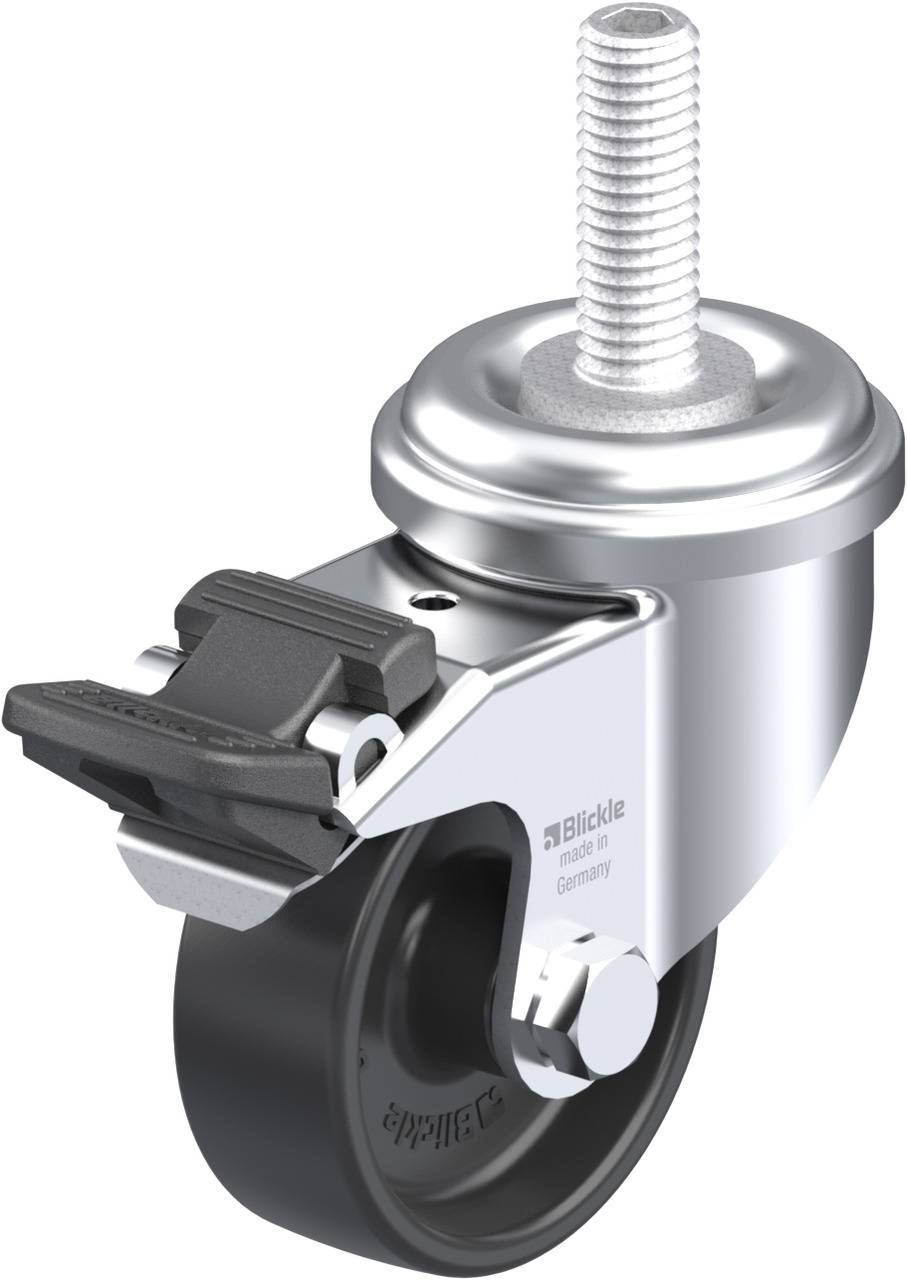 Blickle 300012 LRA-POA 50G-FI-GS10 Kółko skrętne z hamulcem Średnica koła: 50 mm Maksymalne obciążenie: 75 kg 1 szt. - obrazek 1