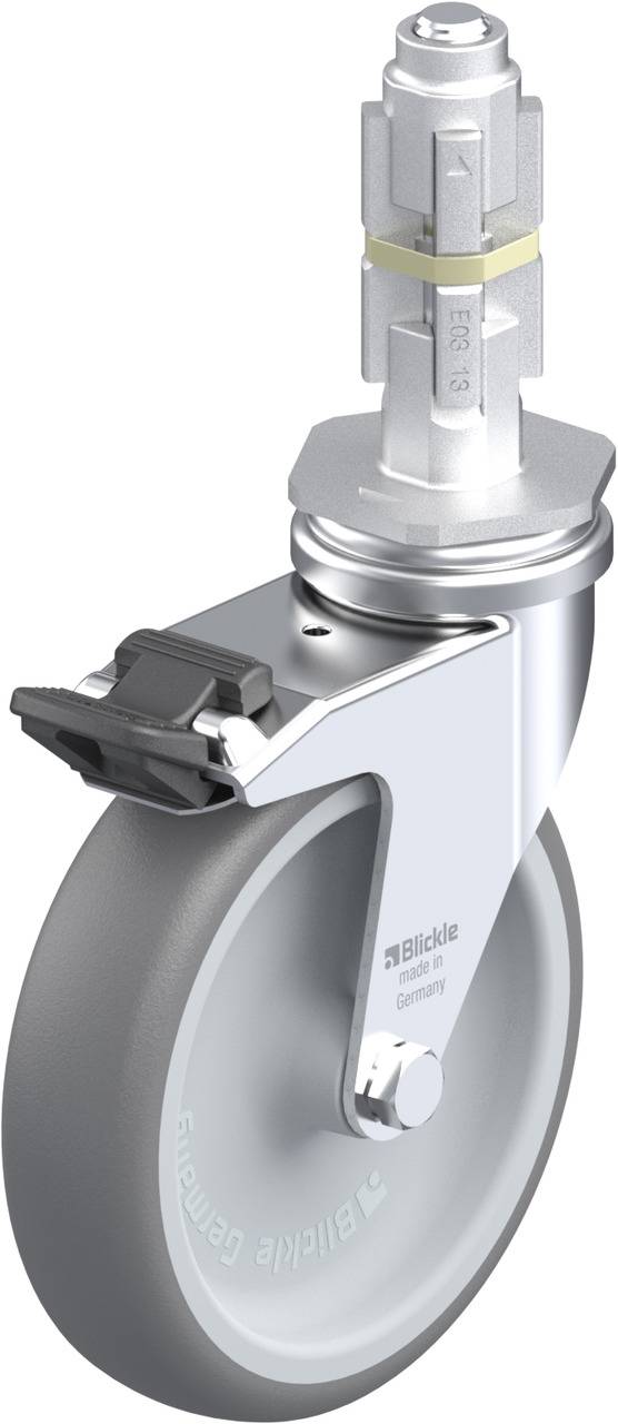 Blickle 641647 LRA-TPA 100G-FI-E03 Kółko skrętne z hamulcem Średnica koła: 100 mm Maksymalne obciążenie: 70 kg 1 szt. - obrazek 1