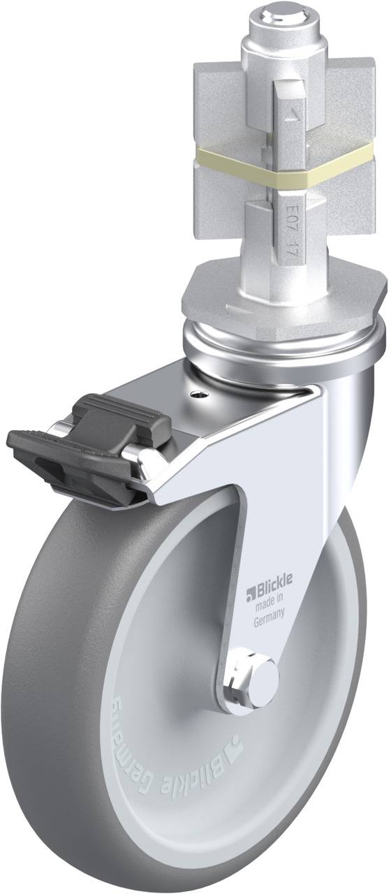 Blickle 611665 LRA-TPA 100G-FI-E07 Kółko skrętne z hamulcem Średnica koła: 100 mm Maksymalne obciążenie: 70 kg 1 szt. - obrazek 1