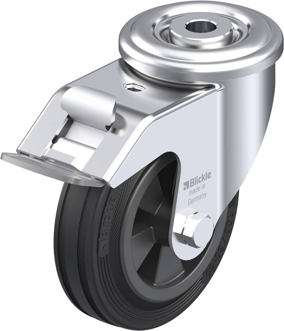Blickle 517722 LER-VPP 100G-FI Kółko skrętne z hamulcem Średnica koła: 100 mm Maksymalne obciążenie: 70 kg 1 szt. - obrazek 1