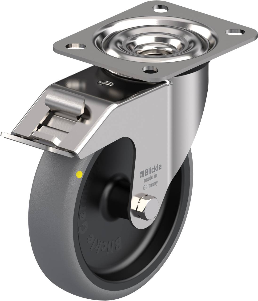 Blickle 762455 LEX-TPA 127G-FI-ELS Kółko skrętne z hamulcem Średnica koła: 125 mm Maksymalne obciążenie: 80 kg 1 szt. - obrazek 1