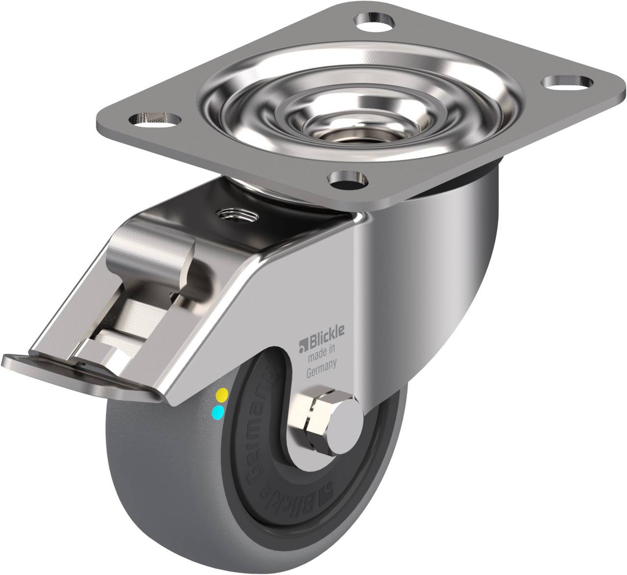 Blickle 853574 LEX-TPA 80KFD-FI-ELS Kółko skrętne z hamulcem Średnica koła: 80 mm Maksymalne obciążenie: 65 kg 1 szt. - obrazek 1