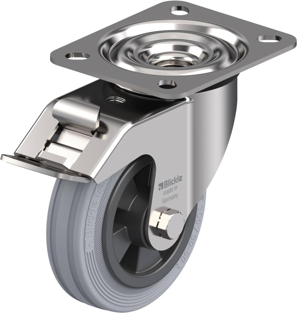 Blickle 306167 LEX-VPP 100XR-FI-SG Kółko skrętne z hamulcem Średnica koła: 100 mm Maksymalne obciążenie: 70 kg 1 szt. - obrazek 1