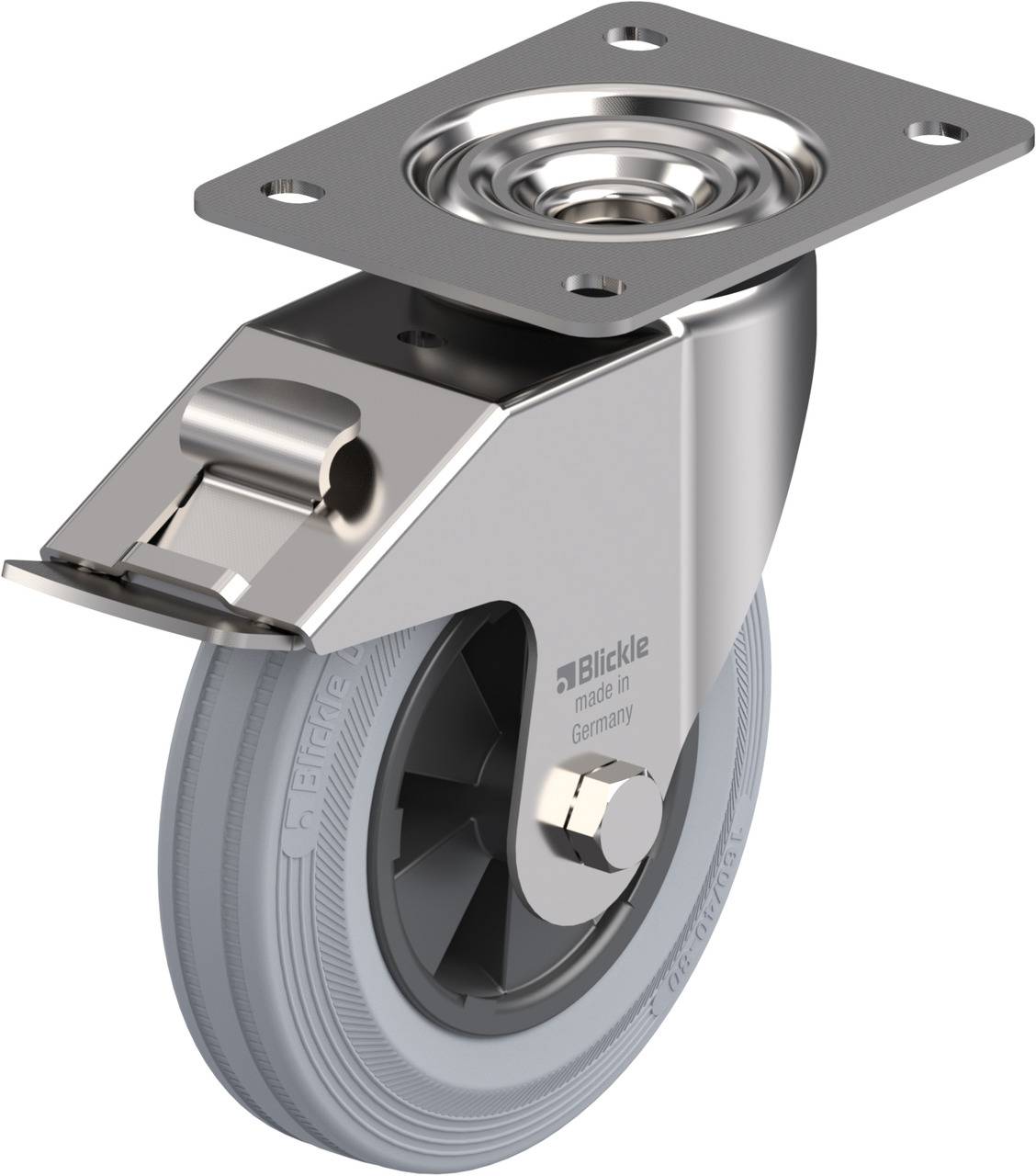 Blickle 462630 LEX-VPP 160G-FI-SG Kółko skrętne z hamulcem Średnica koła: 160 mm Maksymalne obciążenie: 135 kg 1 szt. - obrazek 1