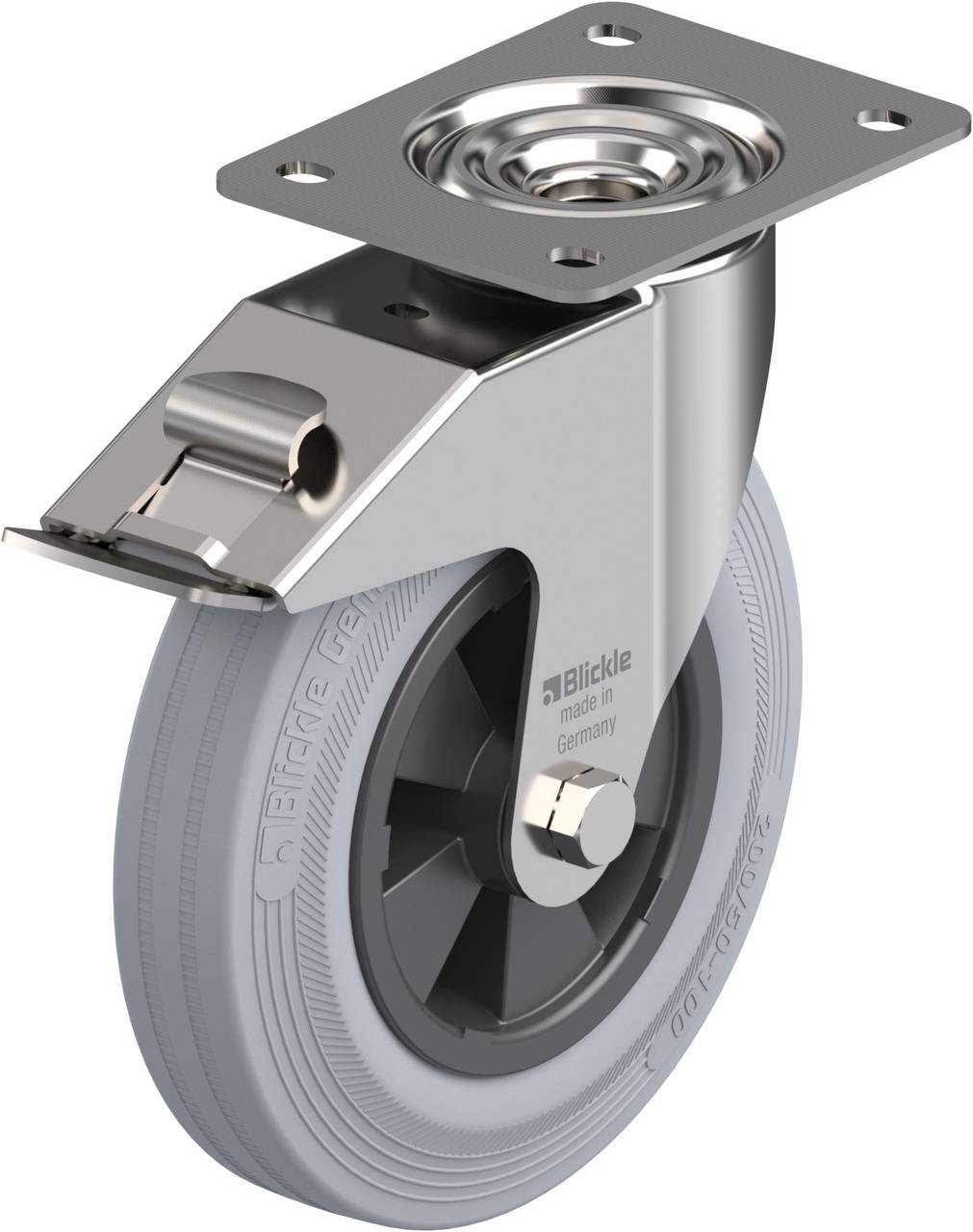 Blickle 471748 LEX-VPP 200XR-FI-SG Kółko skrętne z hamulcem Średnica koła: 200 mm Maksymalne obciążenie: 205 kg 1 szt. - obrazek 1