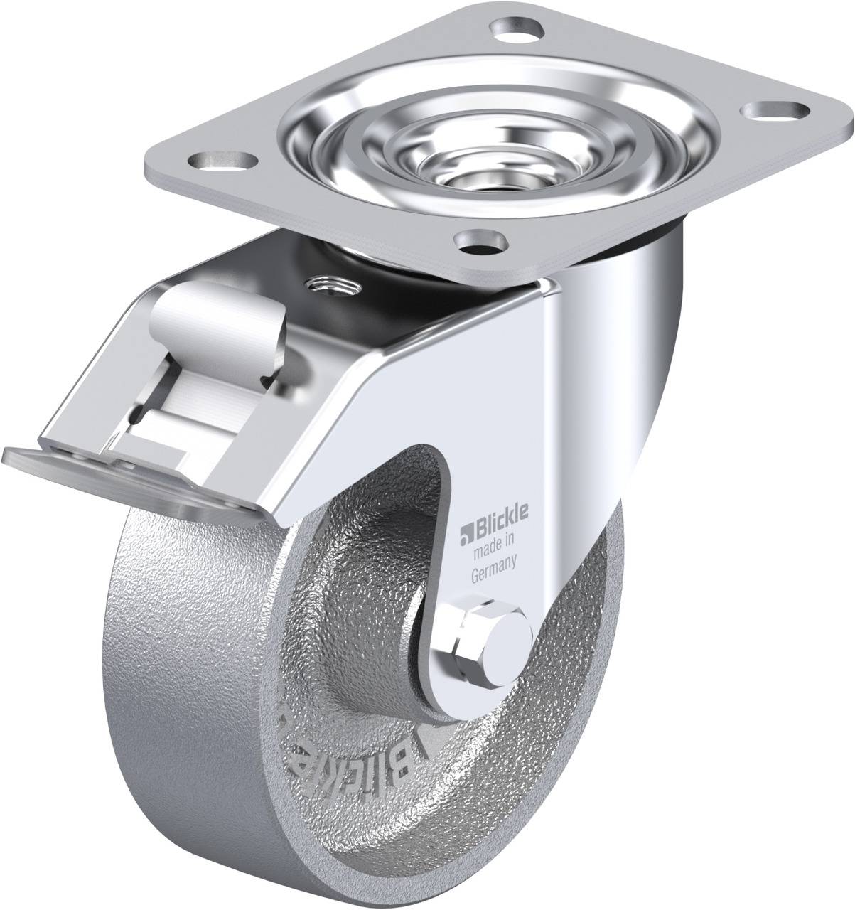 Blickle 263145 L-G 100G-FI Kółko skrętne z hamulcem Średnica koła: 100 mm Maksymalne obciążenie: 200 kg 1 szt. - obrazek 1