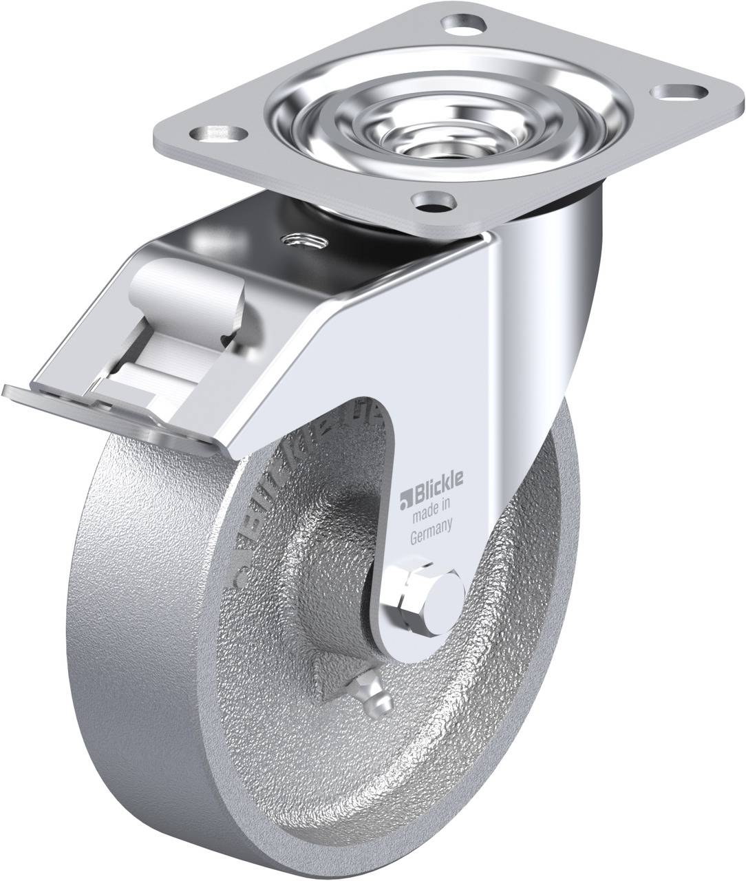 Blickle 233429 L-G 125G-FI Kółko skrętne z hamulcem Średnica koła: 125 mm Maksymalne obciążenie: 200 kg 1 szt. - obrazek 1