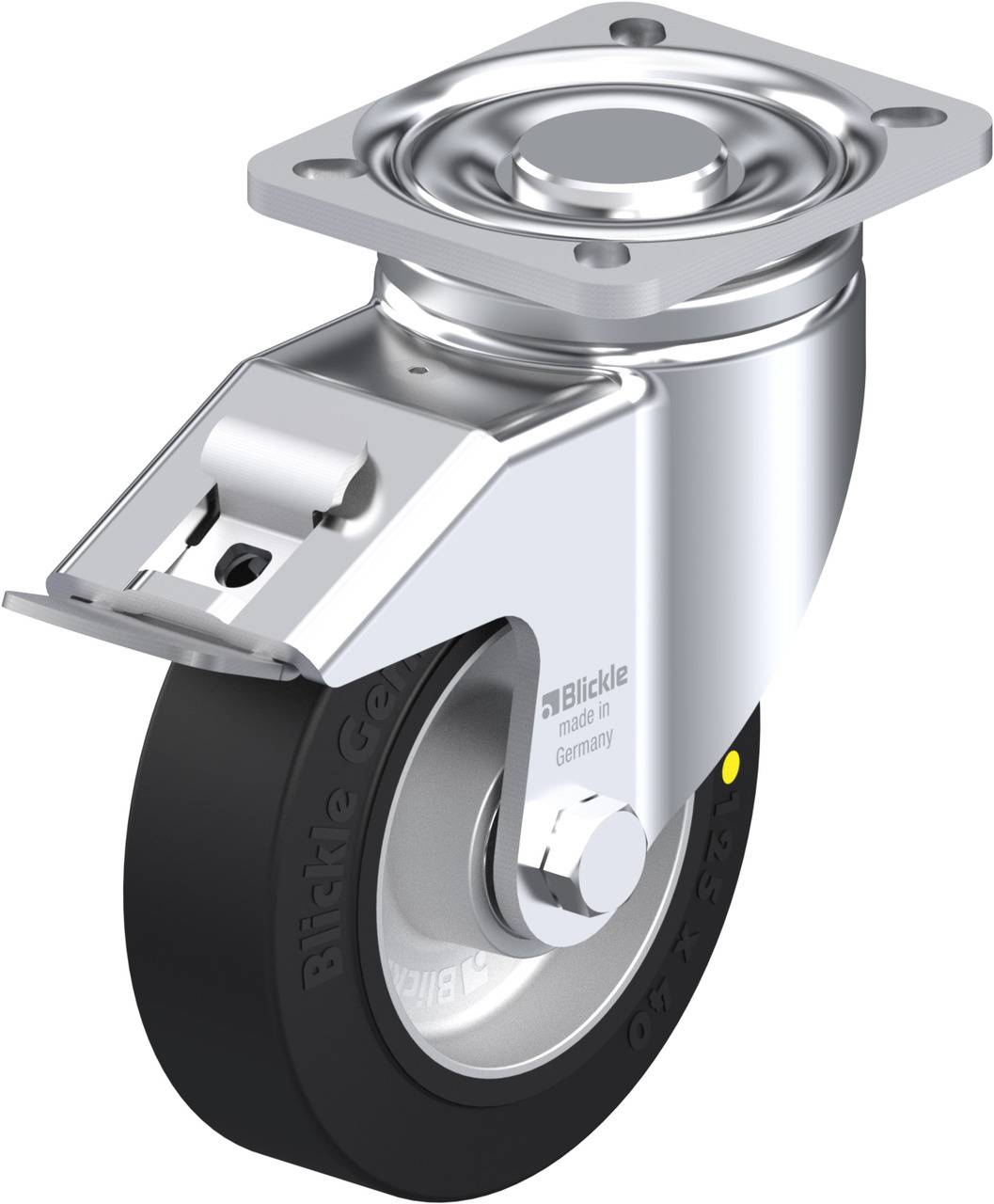 Blickle 649764 LH-ALEV 125K-1-FI-EL Kółko skrętne z hamulcem Średnica koła: 125 mm Maksymalne obciążenie: 250 kg 1 szt. - obrazek 1