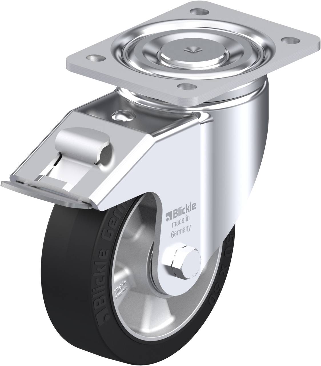 Blickle 578617 LH-ALEV 150K-FI Kółko skrętne z hamulcem Średnica koła: 150 mm Maksymalne obciążenie: 400 kg 1 szt. - obrazek 1