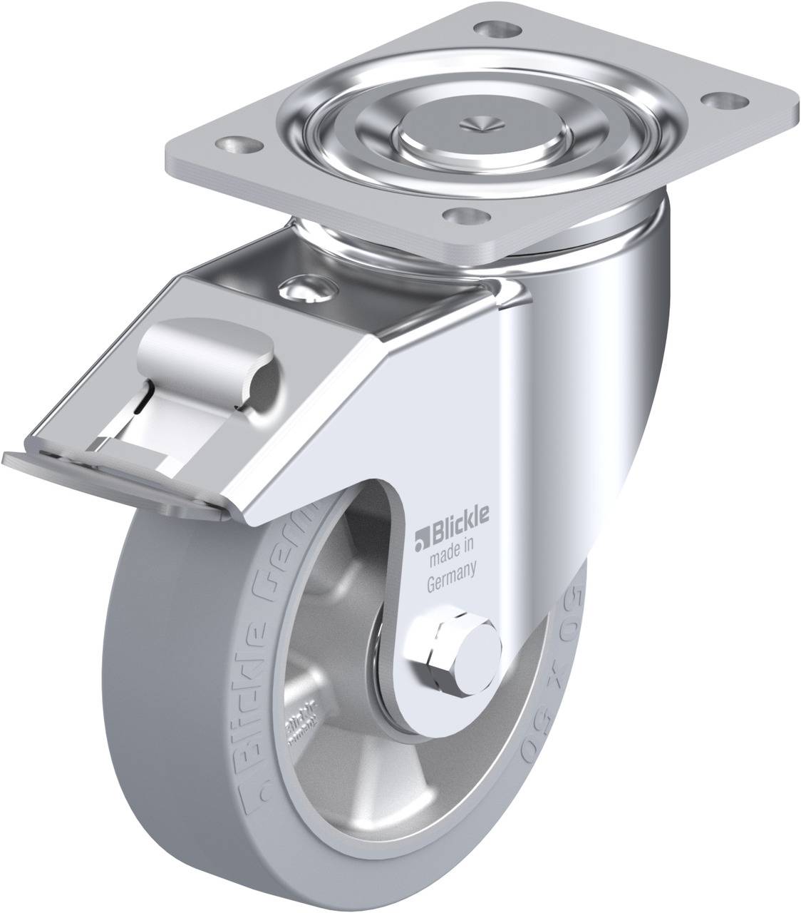 Blickle 742437 LH-ALEV 150K-FI-SG Kółko skrętne z hamulcem Średnica koła: 150 mm Maksymalne obciążenie: 400 kg 1 szt. - obrazek 1