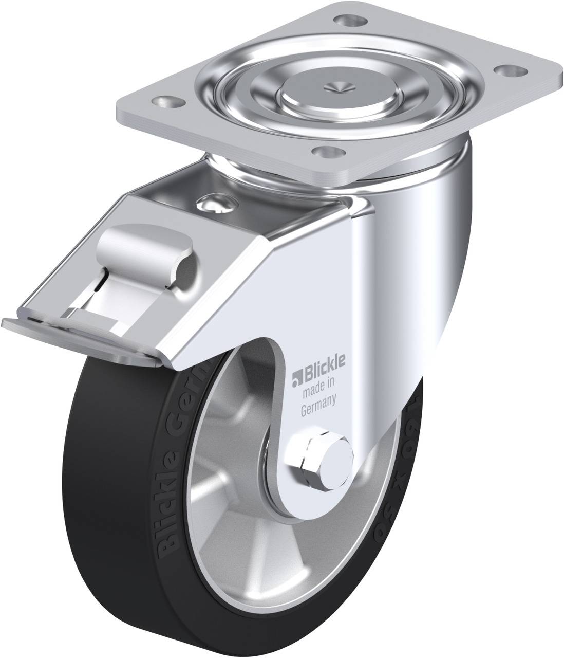 Blickle 562173 LH-ALEV 160K-FI Kółko skrętne z hamulcem Średnica koła: 160 mm Maksymalne obciążenie: 400 kg 1 szt. - obrazek 1