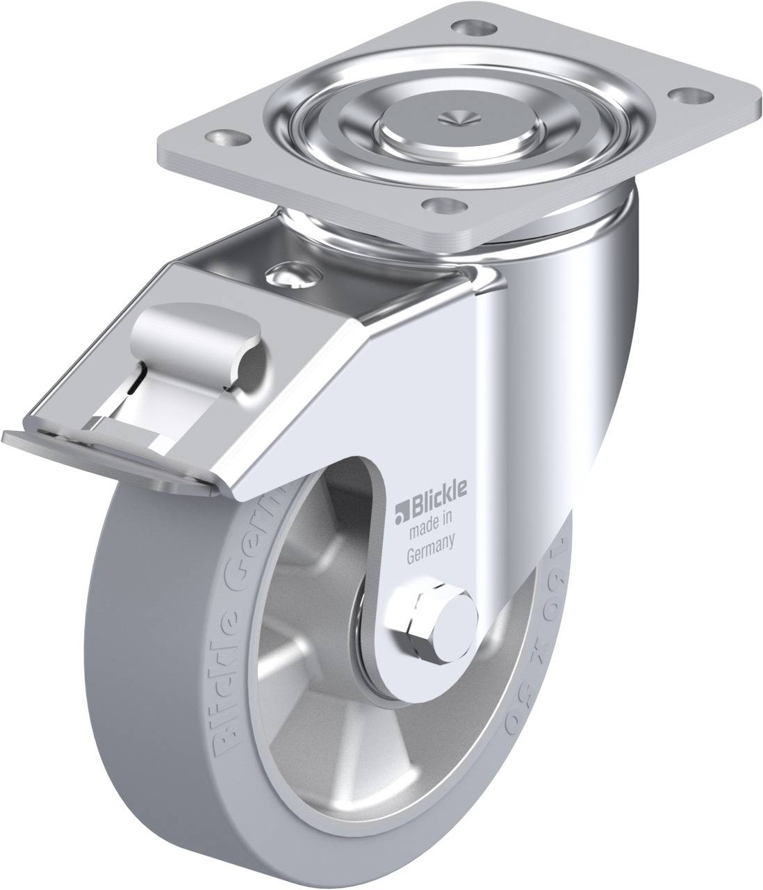 Blickle 590166 LH-ALEV 160K-FI-SG Kółko skrętne z hamulcem Średnica koła: 160 mm Maksymalne obciążenie: 400 kg 1 szt. - obrazek 1
