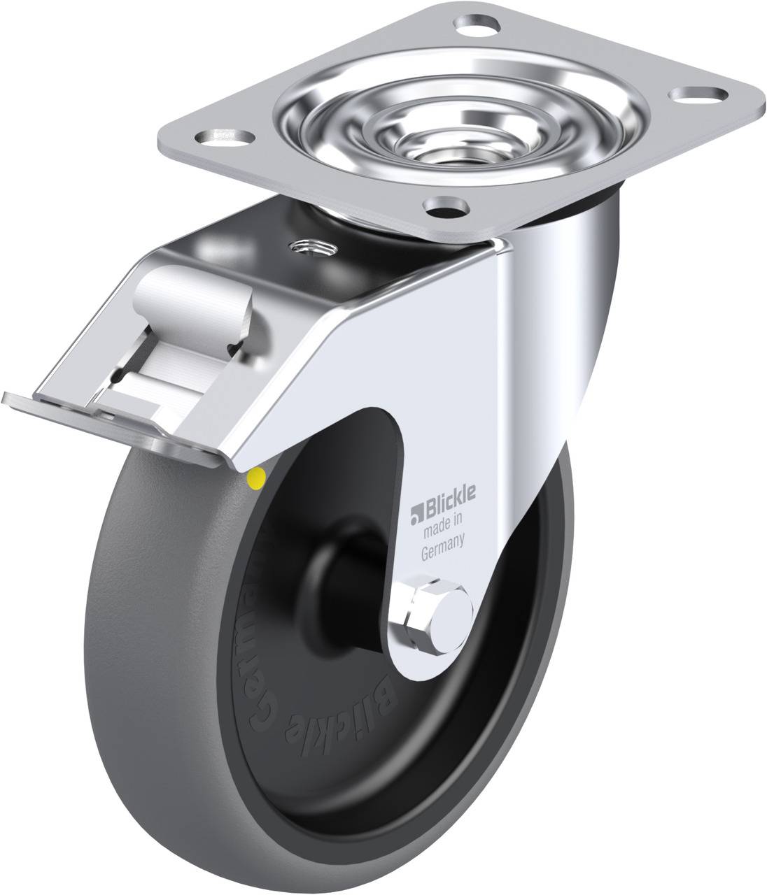 Blickle 613067 LE-TPA 127G-FI-ELS Kółko skrętne z hamulcem Średnica koła: 125 mm Maksymalne obciążenie: 80 kg 1 szt. - obrazek 1