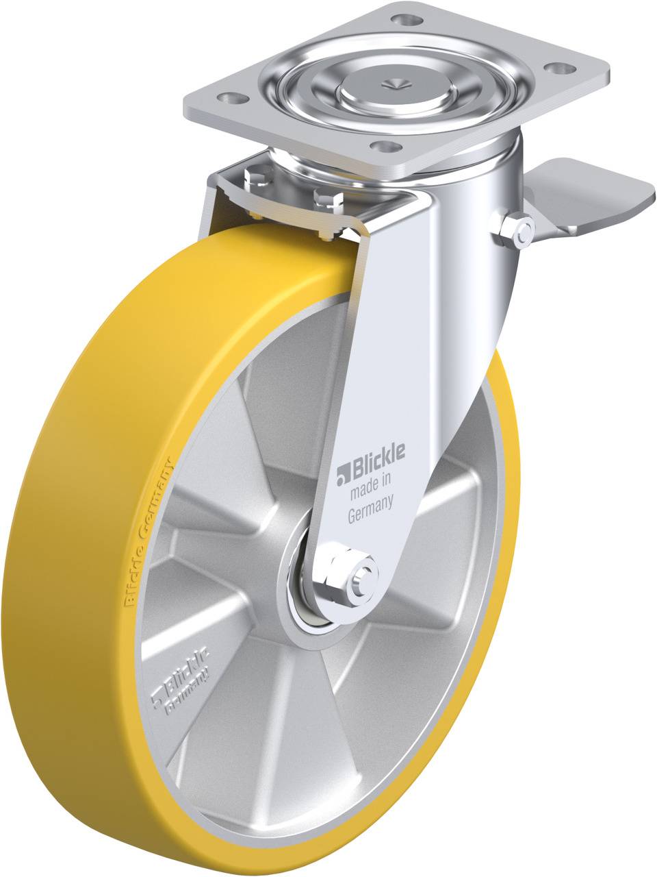 Blickle 286989 LH-ALTH 250K-ST Kółko skrętne z hamulcem Średnica koła: 250 mm Maksymalne obciążenie: 900 kg 1 szt. - obrazek 1