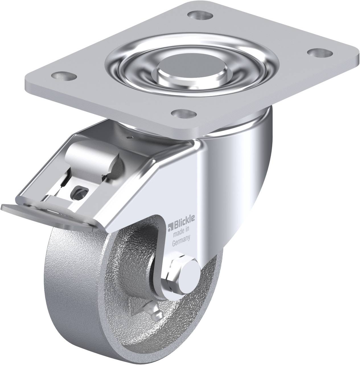 Blickle 648758 LH-G 100G-3-FI Kółko skrętne z hamulcem Średnica koła: 100 mm Maksymalne obciążenie: 400 kg 1 szt. - obrazek 1