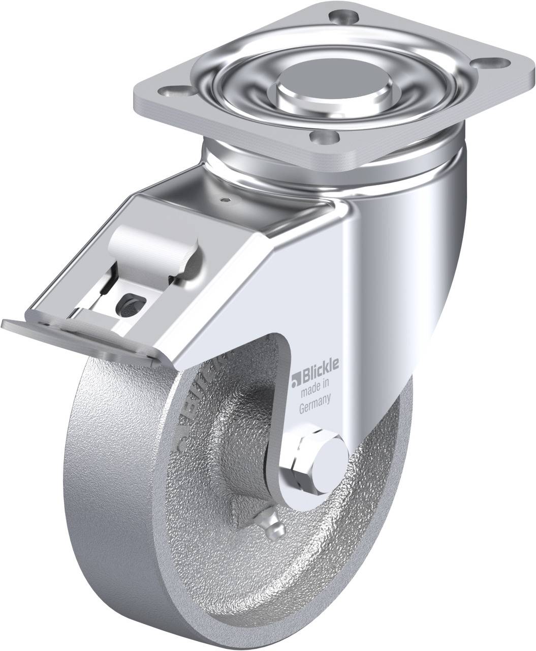 Blickle 664243 LH-G 125G-1-FI Kółko skrętne z hamulcem Średnica koła: 125 mm Maksymalne obciążenie: 450 kg 1 szt. - obrazek 1