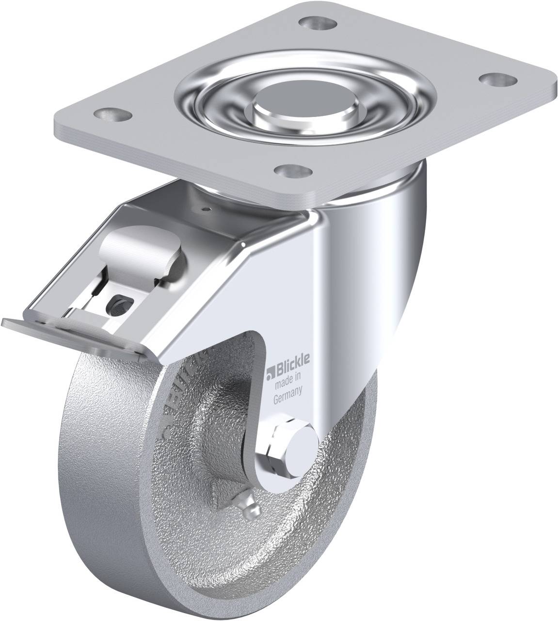 Blickle 684480 LH-G 125G-3-FI Kółko skrętne z hamulcem Średnica koła: 125 mm Maksymalne obciążenie: 450 kg 1 szt. - obrazek 1