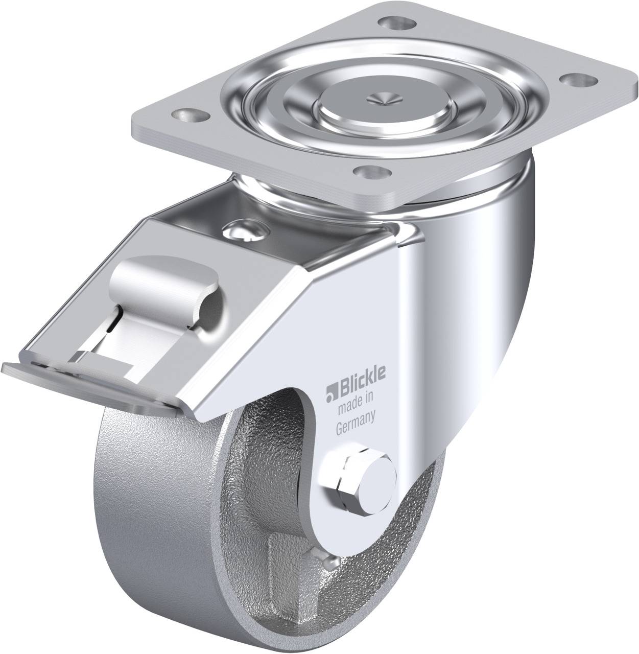 Blickle 641894 LH-G 127G-FI Kółko skrętne z hamulcem Średnica koła: 125 mm Maksymalne obciążenie: 750 kg 1 szt. - obrazek 1