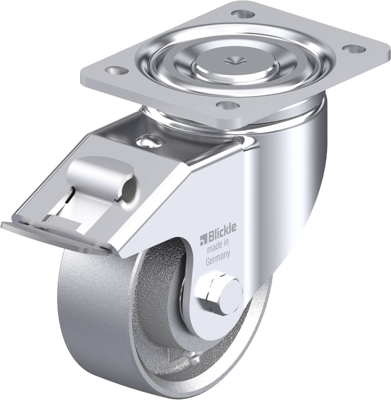 Blickle 651422 LH-G 127K-FI Kółko skrętne z hamulcem Średnica koła: 125 mm Maksymalne obciążenie: 750 kg 1 szt. - obrazek 1