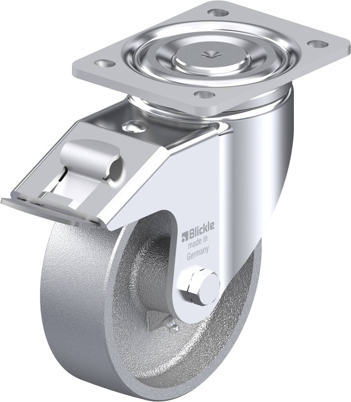 Blickle 627505 LH-G 150G-FI Kółko skrętne z hamulcem Średnica koła: 150 mm Maksymalne obciążenie: 900 kg 1 szt. - obrazek 1