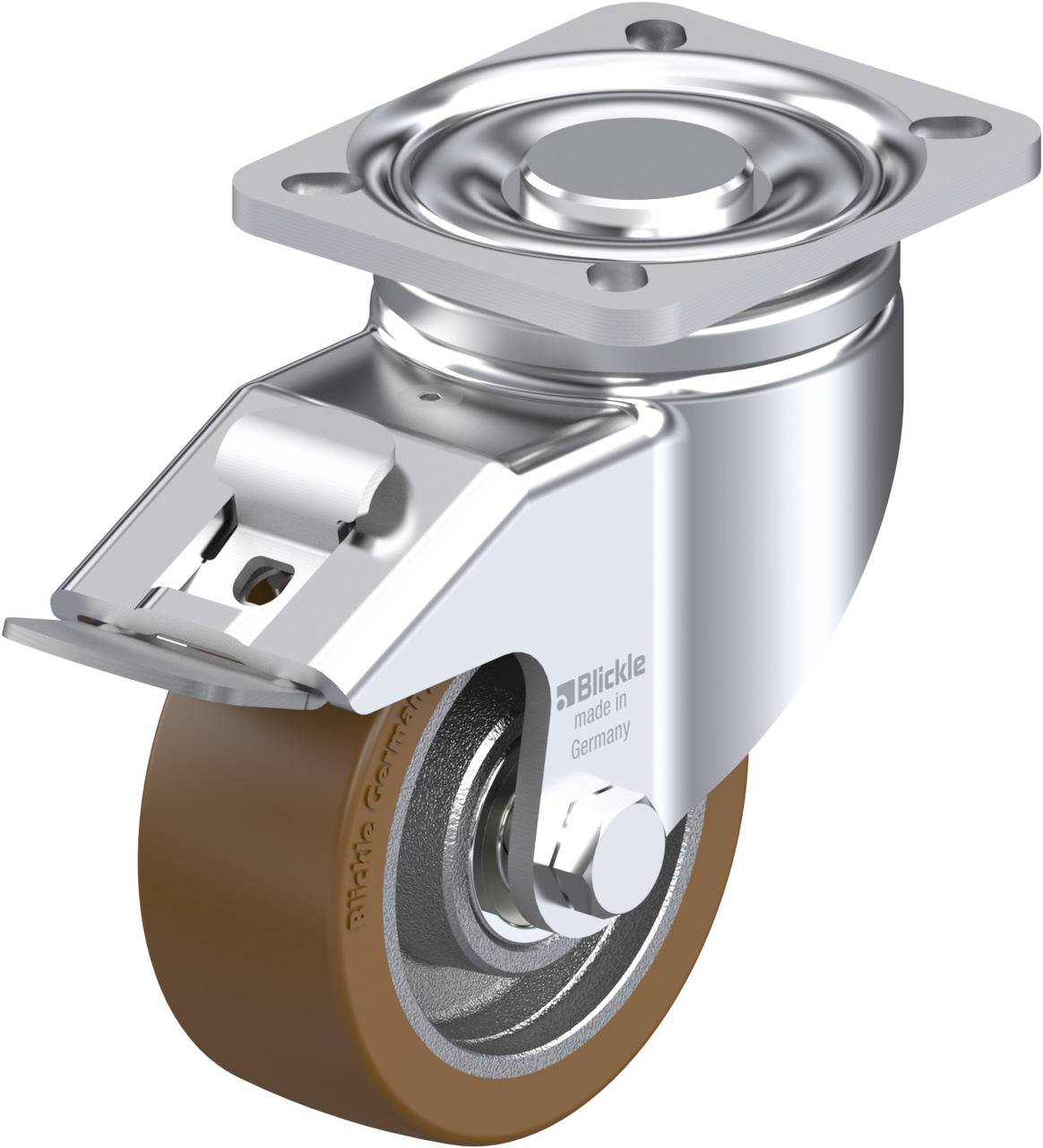 Blickle 742225 LH-GB 100K-1-FI Kółko skrętne z hamulcem Średnica koła: 100 mm Maksymalne obciążenie: 450 kg 1 szt. - obrazek 1