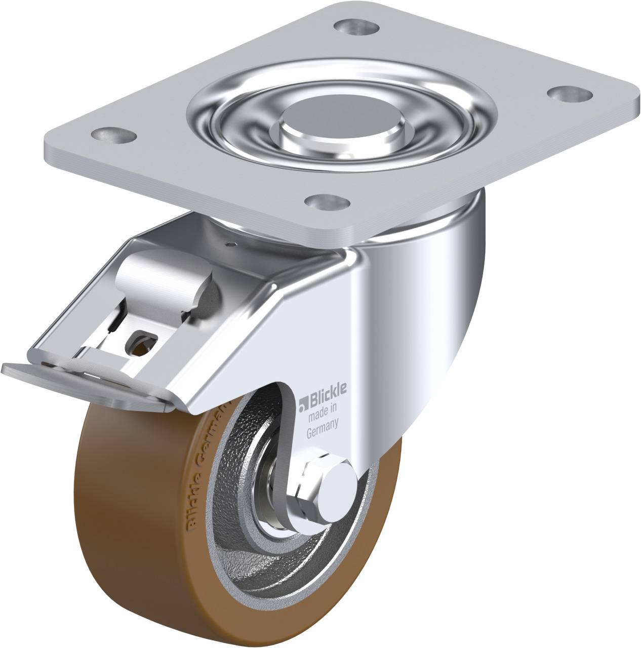 Blickle 742228 LH-GB 100K-3-FI Kółko skrętne z hamulcem Średnica koła: 100 mm Maksymalne obciążenie: 450 kg 1 szt. - obrazek 1